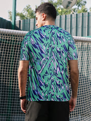 Abstract-Overlap Activewear T-Shirt