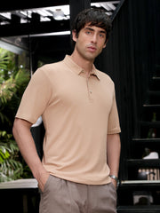 تيشيرت بولو مضلع بدون خياطة