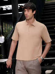 تيشيرت بولو مضلع بدون خياطة