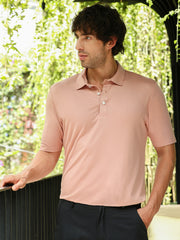 تيشيرت بولو مضلع بدون خياطة