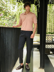 تيشيرت بولو مضلع بدون خياطة