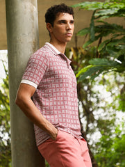 تيشيرت بولو بنقشة سلة جاكار