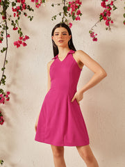 Fushcia Solid Maxi Dress