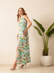 Printed Slit Dress