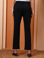 women high waist ankle length trousers