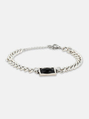 The Block Link Bracelet - Metallic Silver
