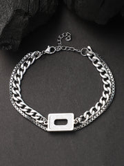 The Quad-Halo Link Bracelet - Metallic Silver