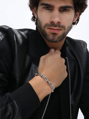 The Flatten Link Bracelet - Metallic Silver