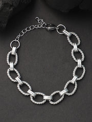 The Rope Link Bracelet - Metallic Silver