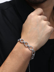 The Rope Link Bracelet - Metallic Silver