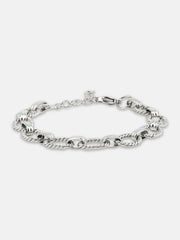 The Rope Link Bracelet - Metallic Silver