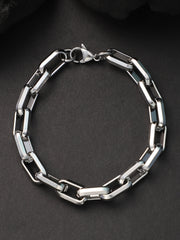 The Industrial Link Bracelet - Metallic Silver