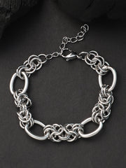 The Cluster Link Bracelet - Metallic Silver