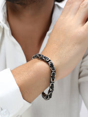 The Cycle Link Bracelet - Onyx Black
