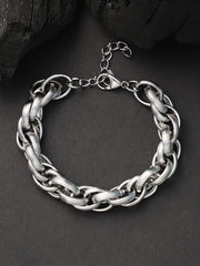 The Overlap Link Bracelet - Metallic Silver
