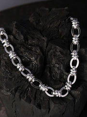 The Curve Chain Necklace - Metallic Silver
