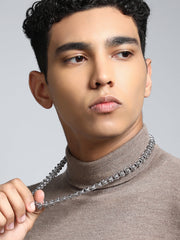 The Curve Chain Necklace - Metallic Silver