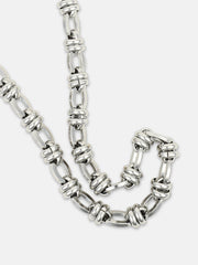 The Curve Chain Necklace - Metallic Silver