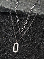 The Ribbed Multi-Layer Necklace - Metallic Silver
