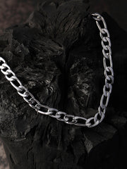 The Flatten-Link Chain Necklace - Metallic Silver