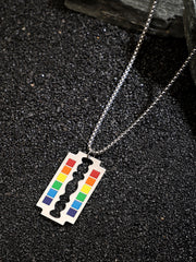 The Prism Edge Pendant Necklace - Metallic Silver
