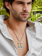 The Prism Edge Pendant Necklace - Metallic Silver