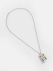 The Prism Edge Pendant Necklace - Metallic Silver