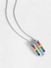 The Prism Edge Pendant Necklace - Metallic Silver