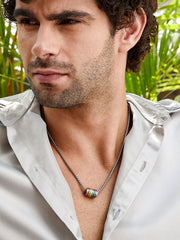 The Prism-Rod Pendant Necklace - Metallic Silver