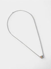 The Prism-Rod Pendant Necklace - Metallic Silver
