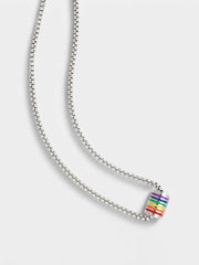 French Accent - The Prism-Rod Pendant Necklace - Metallic Silver