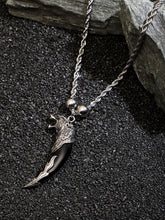 The Viking Chain Pendant Necklace - Onyx Black