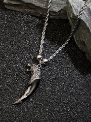 The Viking Chain Pendant Necklace - Onyx Black