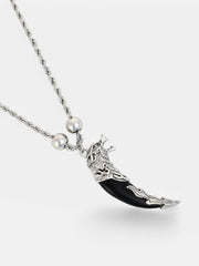 The Viking Chain Pendant Necklace - Onyx Black