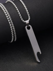 قلادة الشفرة - فضي معدني
