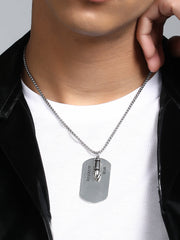 The Marine Pendant Necklace - Metallic Silver