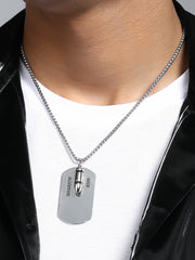 The Marine Pendant Necklace - Metallic Silver