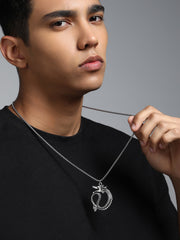 قلادة التنين - فضي معدني