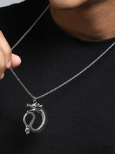 قلادة التنين - فضي معدني