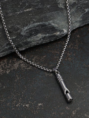 The Whistle Pendant Necklace - Metallic Silver