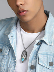 قلادة العنقاء - فضي معدني