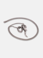 قلادة على شكل ثعبان - فضي معدني