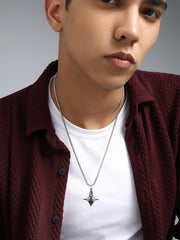 قلادة سبينر - فضي معدني