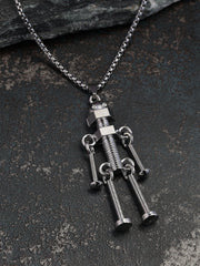 The Cyberon Pendant Necklace - Metallic Silver