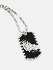 قلادة الأجنحة - فضي معدني