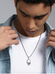 قلادة روبو - فضي معدني