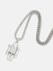 قلادة روبو - فضي معدني