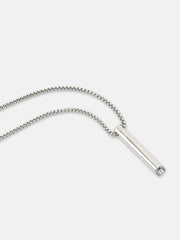 قلادة على شكل أنبوب - فضي معدني
