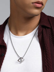 قلادة رباعية - فضي معدني