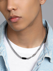 قلادة رقيقة - فضي معدني